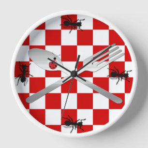 Horloge murale de cuisine pique-nique fantaisiste