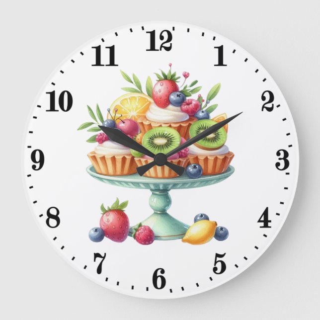 Horloge murale de cuisine pour amateurs de cupcake (Recto)