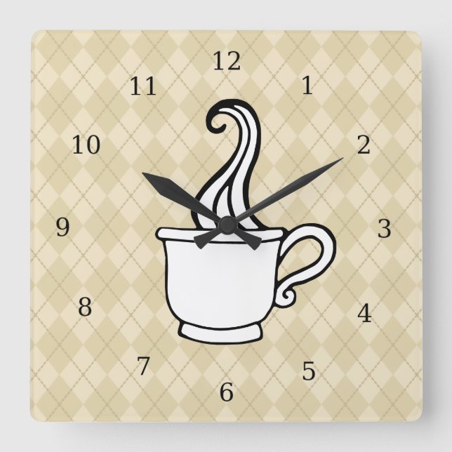 Horloge murale de cuisine rétro café (Recto)