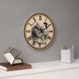 Horloge murale de cuisine vintage coq de campagne