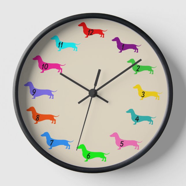 Horloge murale de Dachshund multicolore (Recto)