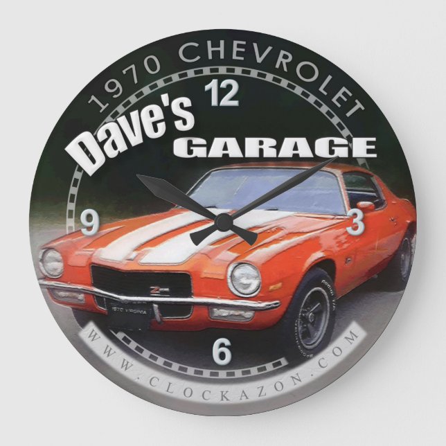 Horloge murale de Dave's Garage 1970 Chevrolet Cam (Recto)