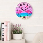 Horloge murale de deux Flamants roses<br><div class="desc">Un design capricieux avec deux flamants roses.</div>