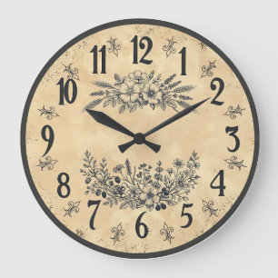 Horloge murale de ferme florale vintage