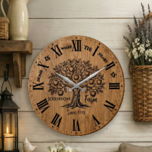 Horloge murale de ferme   Nom personnalisé et anné