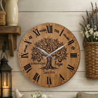 Horloge murale de ferme | Nom personnalisé et anné
