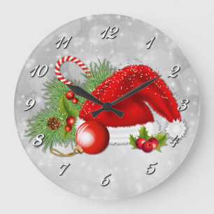 Horloge murale de fête de Noël de casquette de