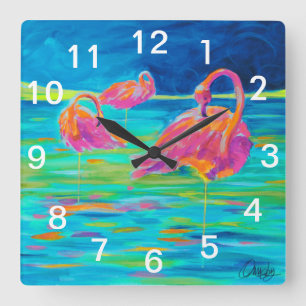Horloge murale de Flamant rose