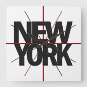 Horloge murale de fuseau horaire de New York