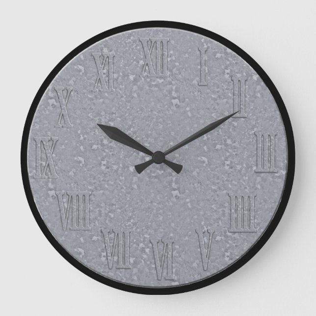 Horloge murale de grande taille ronde galvanisée (Recto)