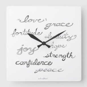 Horloge murale de inspiration de mots (sans