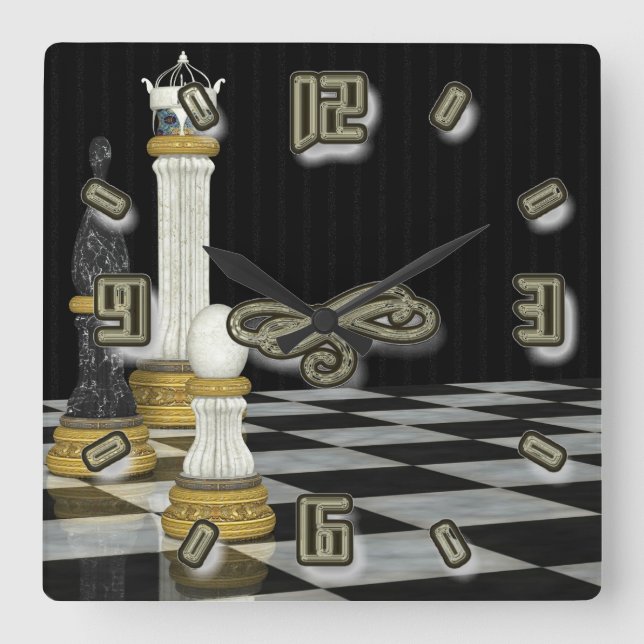 Horloge murale de joueur d'échecs (Recto)