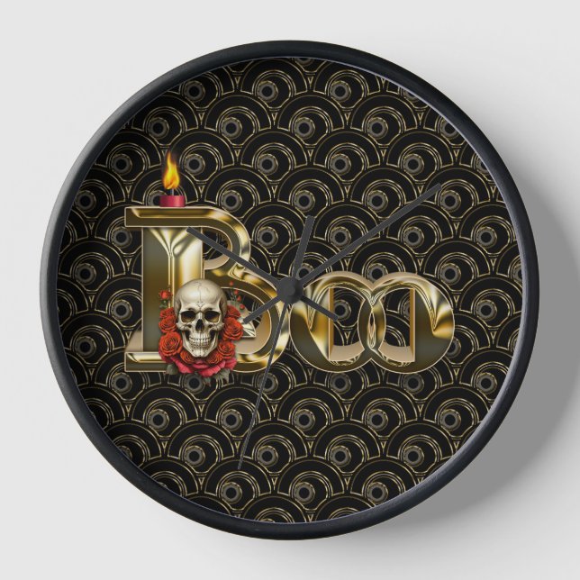 Horloge murale de la bougie Boo Halloween (Recto)