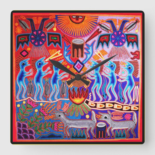 Horloge murale de la cérémonie rituelle Huichol Pe (Recto)