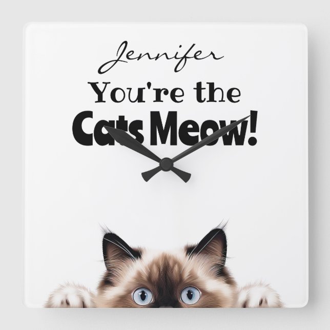 Horloge murale de la chatte Ragdoll (Recto)