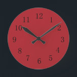 Horloge murale de la cuisine rouge Sangria<br><div class="desc">Horloge murale rouge couleur sangria foncé pour votre cuisine, ajoute un petit morceau de couleur médium foncé subtil à tout mur sur lequel il est accroché, que ce soit dans votre cuisine, couture, dortoir, ou salle de loisirs, ou même votre salon.</div>