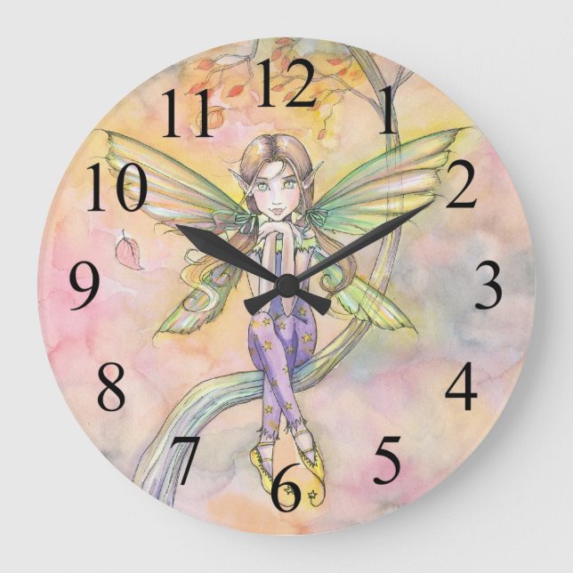 Horloge murale de la fée mignonne d'automne (Recto)