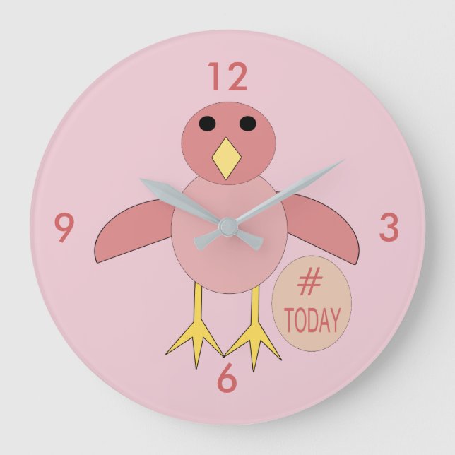Horloge murale de la fille de l'anniversaire rose  (Recto)