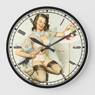 Horloge murale de la fille Pin-