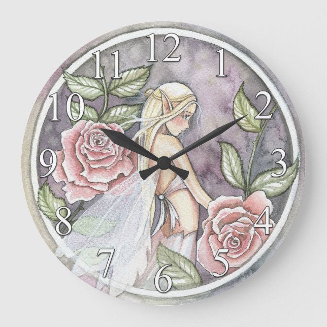 Horloge murale de la fleur Rose capturée (Recto)
