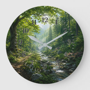 Horloge murale de la forêt sereine Paysage natur