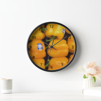 Horloge murale de la gamme de poivrons jaunes