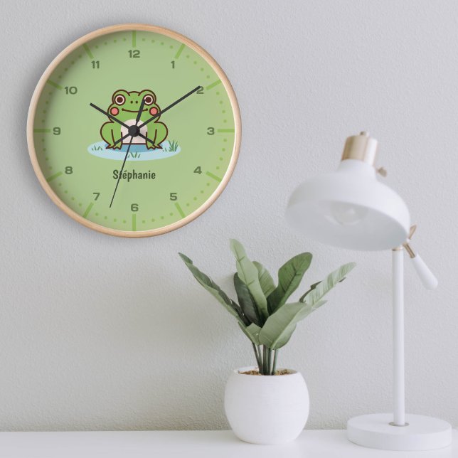 Horloge murale de la grenouille mignonne avec des  (Cute Frog Wall Clock)