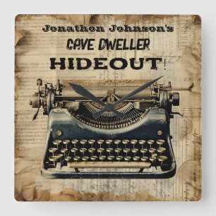 Horloge murale de la machine à écrire manuelle amu