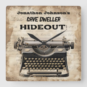 Horloge murale de la machine à écrire rétro