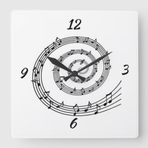 Horloge murale de la note spirale