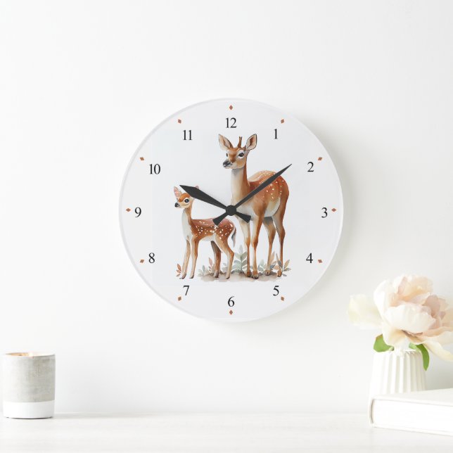 Horloge murale de la nurserie de la biche et du fa (Maison)