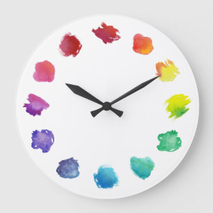 Horloge murale de la palette d'aquarelle de l'arti