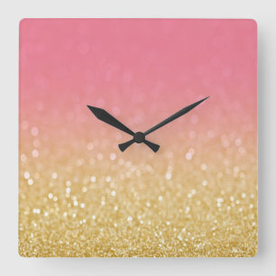 Horloge murale de la Parties scintillant Gold Pink