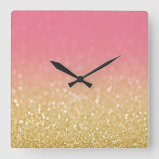 Horloge murale de la Parties scintillant Gold Pink