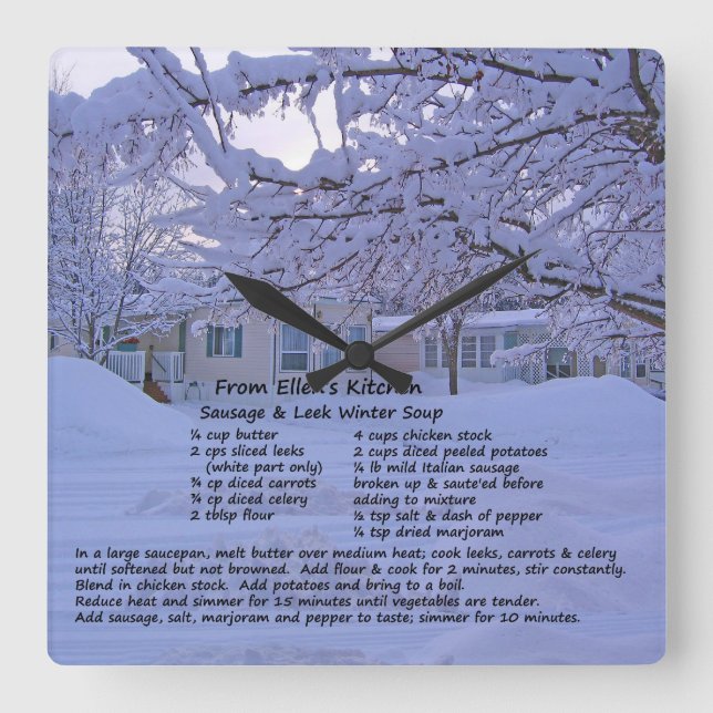 Horloge murale de la recette de cuisine d'Ellen (Recto)