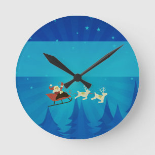 Horloge murale de la scène d'hiver de père Noël