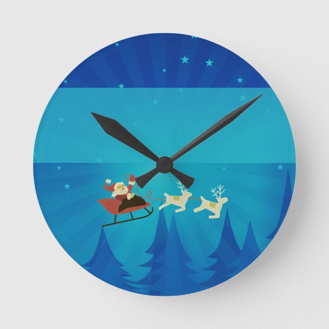 Horloge murale de la scène d'hiver de père Noël (Recto)