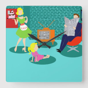 Horloge murale de la télévision classique des an