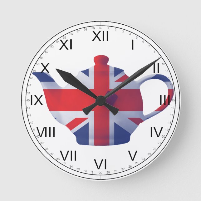 Horloge murale de la théière Union Jack (Recto)