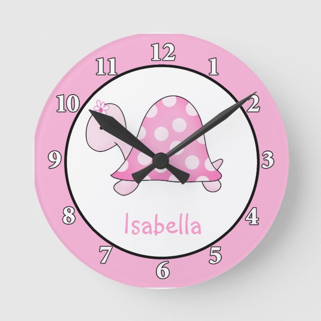 Horloge murale de la tortue rose de Lonnie (Recto)