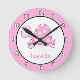 Horloge murale de la tortue rose de Lonnie