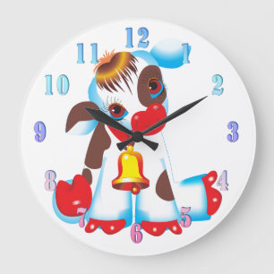 Horloge murale de la vache de jouets