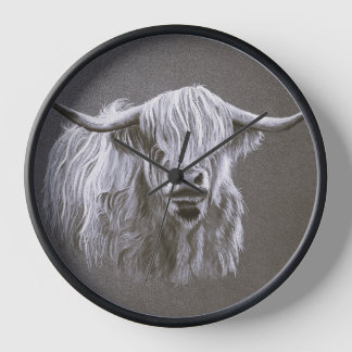 Horloge murale de la vache Highland