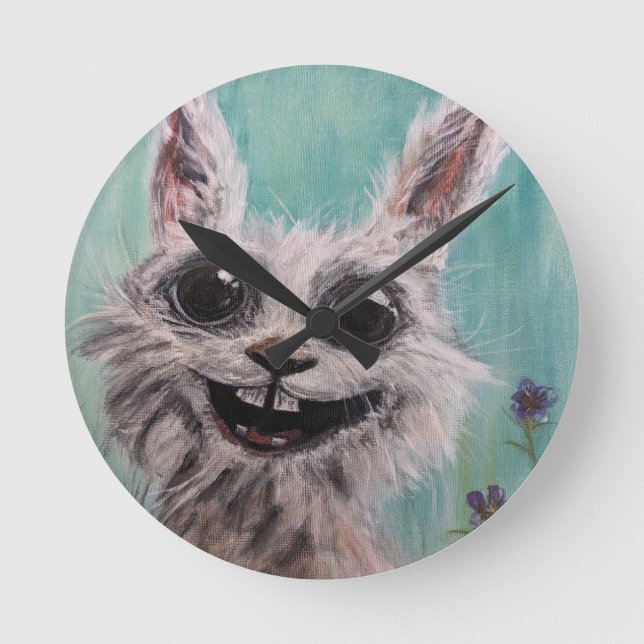 Horloge murale de lapin, Horloge acrylique ronde d (Recto)