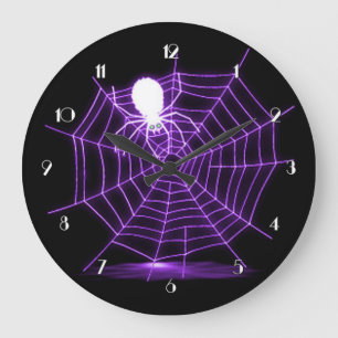 Horloge murale de l'araignée noire et violette