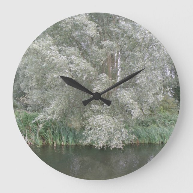 Horloge murale de l'arbre blanc et de la rivière (Recto)