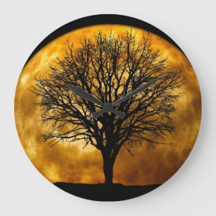 Horloge murale de l'arbre de lune