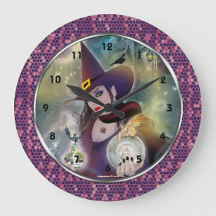 Horloge murale de l'art de la sorcière magique