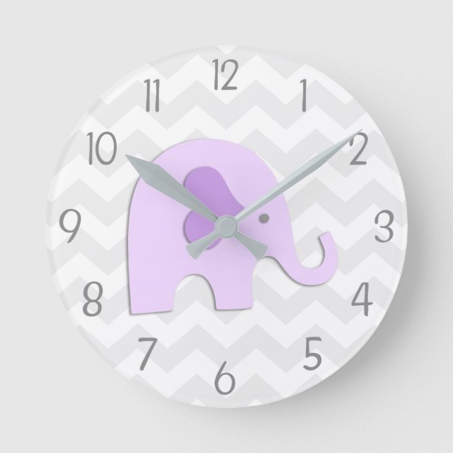 Horloge murale de l'éléphant gris pourpre (Recto)