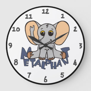 Horloge murale de l'éléphant métallique - Acryliqu